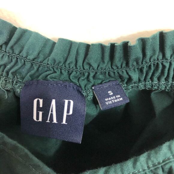 Gap Top Babydoll V Neck Tank Green Cotton Pleated Cami Flowy Loose Boho Small - Picture 5 of 8